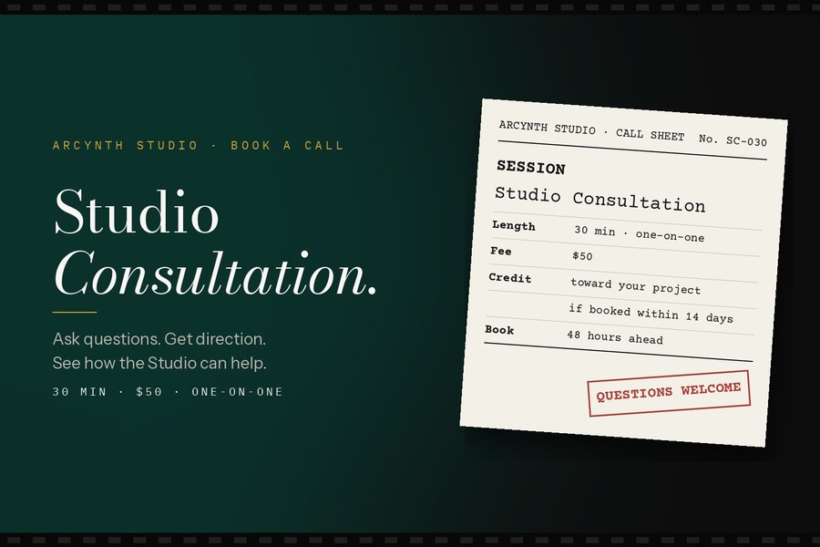 Studio Consultation: 30 minutes, $50, one-on-one